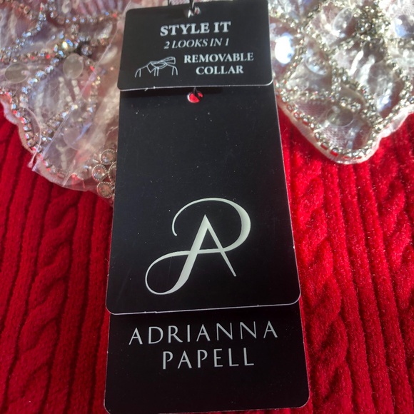 Adrianna Papell NWT Size L Long Sleeve Cardigan Style in Haute Red - Picture 7 of 11